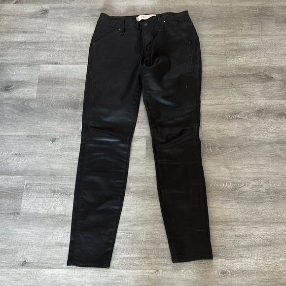 Marc by Marc Jacobs “stick” black waxed mid rise skinny jeans size 29 GUC - Picture 1 of 10